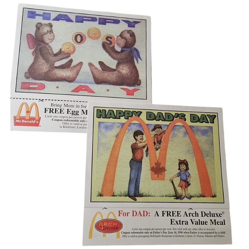 1996 McDonalds Canadian Kids Coloring Fun New